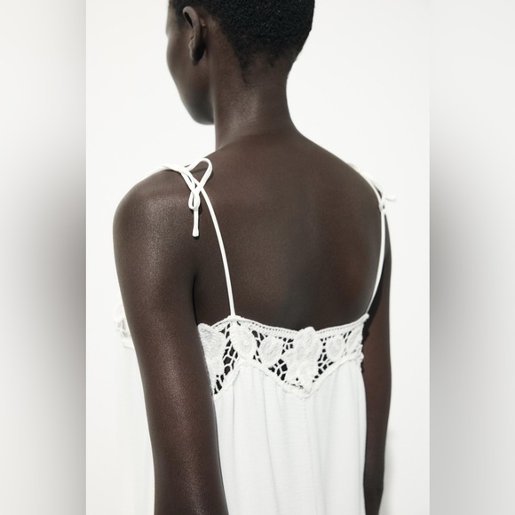 Zara White Maxi Dress with Lace Details - Picture 8 of 13
